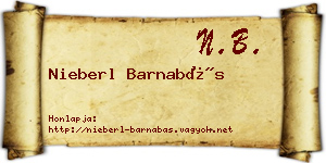 Nieberl Barnabás névjegykártya